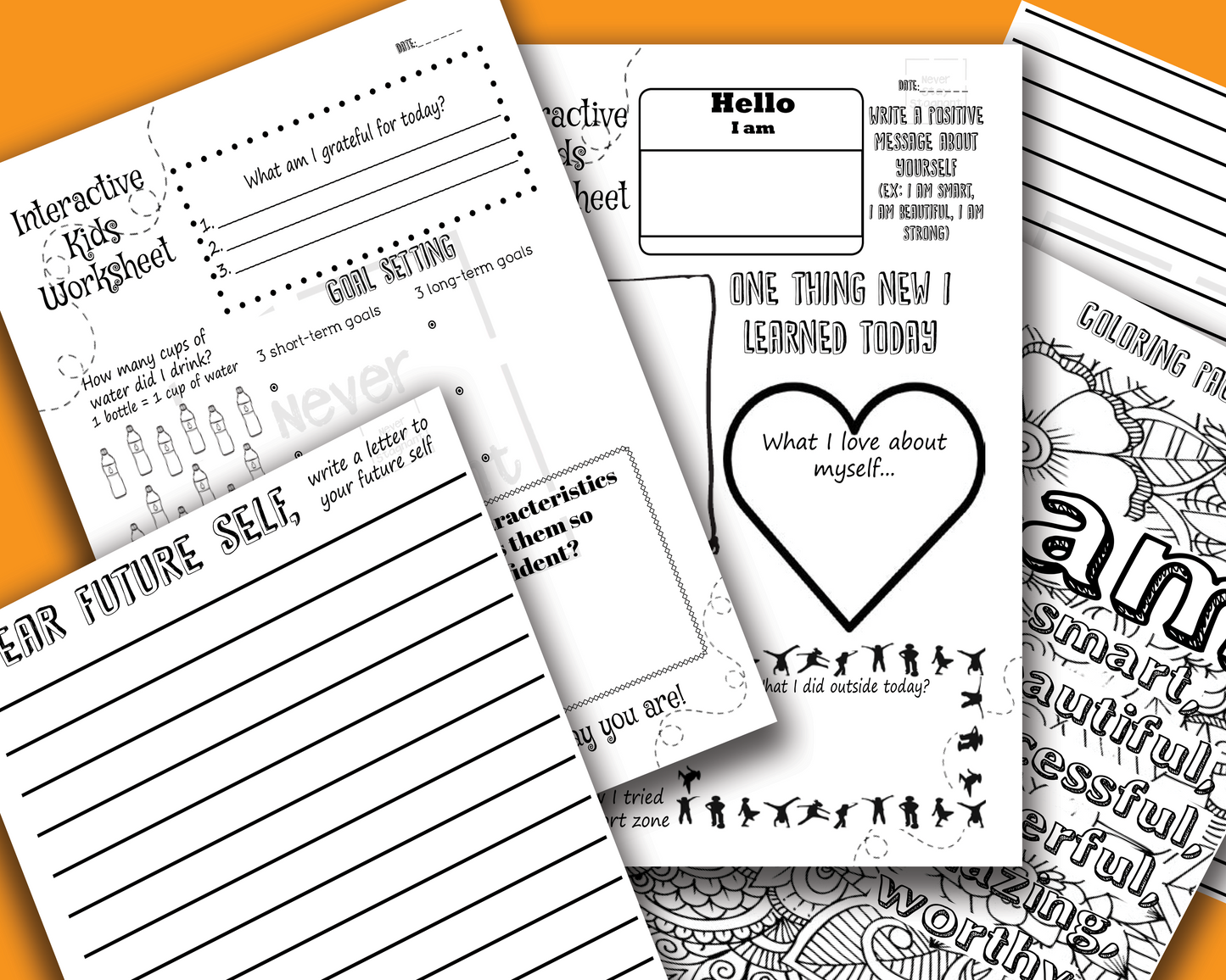 Interactive Kids Worksheets Digital Download