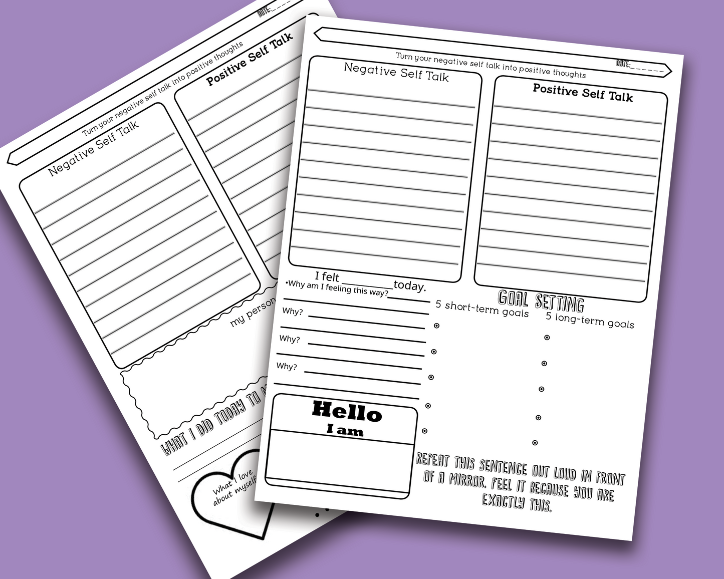 Self-Talk Interactive Worksheets