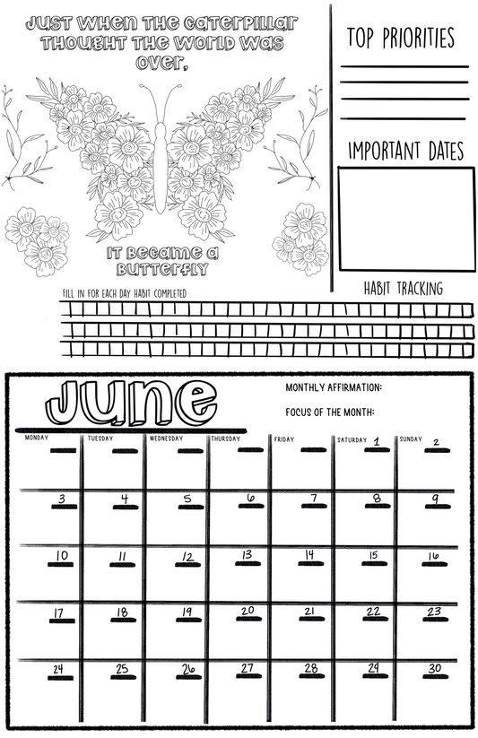 Your Inspirational Color-In Calendar