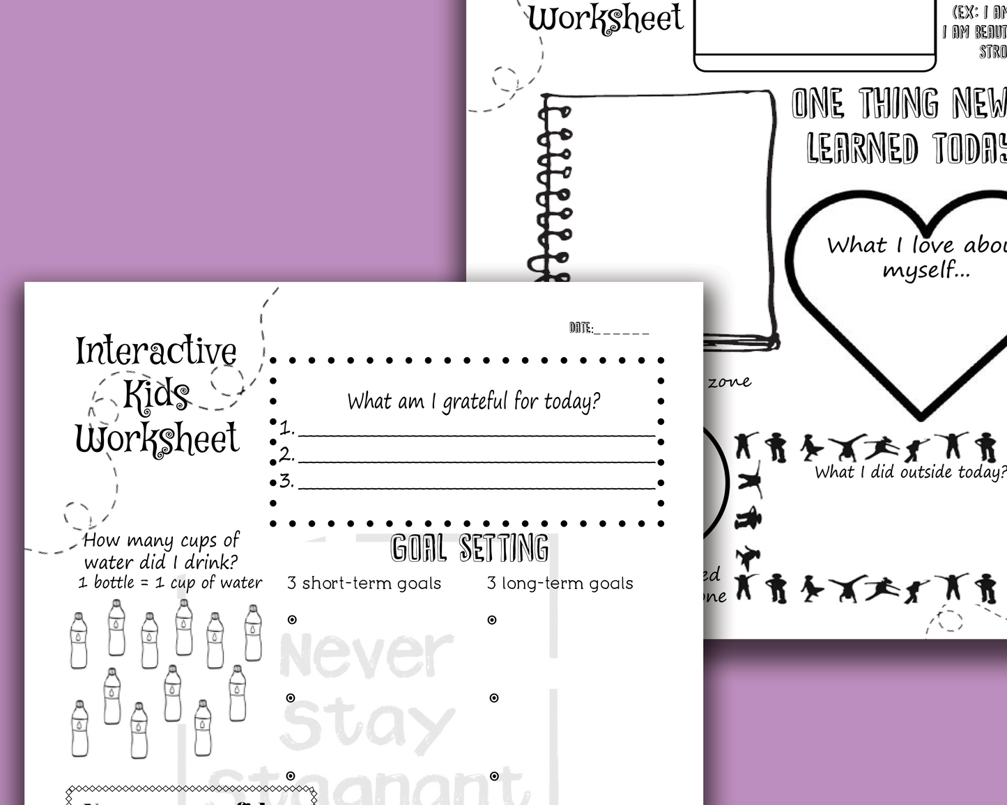 Interactive Kids Worksheets Digital Download