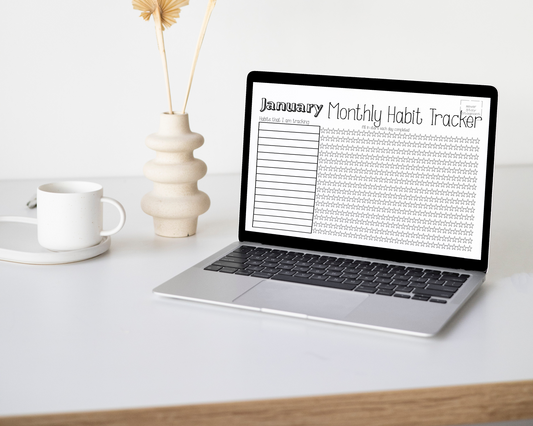 Habit Tracker (12 Month and Weekly) Digital Download